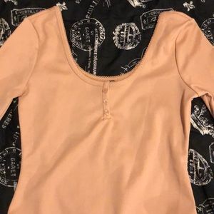 Coral Button Down Bodysuit